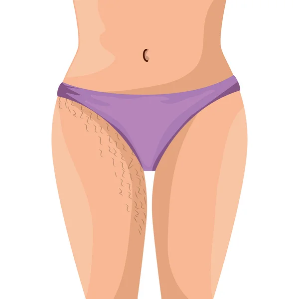 Crotch Mujer Con Diseño Ilustración Vector Pelo — Vector de stock