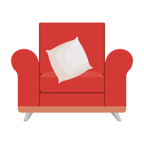 Sofa Wohnzimmer Mit Kissen Vektor Illustration Design — Stockvektor