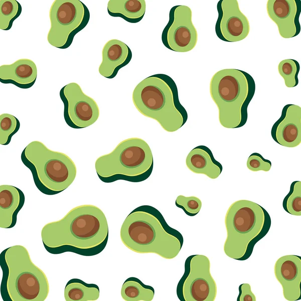 Fresco Avocado Modello Sfondo Vettore Illustrazione Disegno — Vettoriale Stock