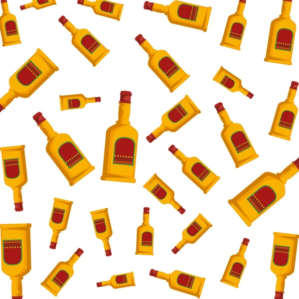 Tequila Flasche Muster Hintergrund Vektor Illustration Design — Stockvektor