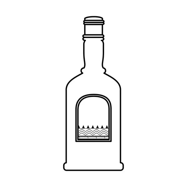 Butelka Tequili Białym Tle Ikona Wektor Ilustracja Projektu — Wektor stockowy