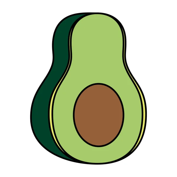 Verse Avocado Geïsoleerde Pictogram Vector Illustratie Ontwerp — Stockvector