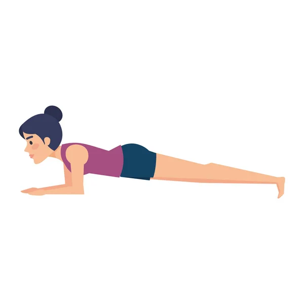 Mujer Practicando Yoga Posición Vector Ilustración Diseño — Archivo Imágenes Vectoriales