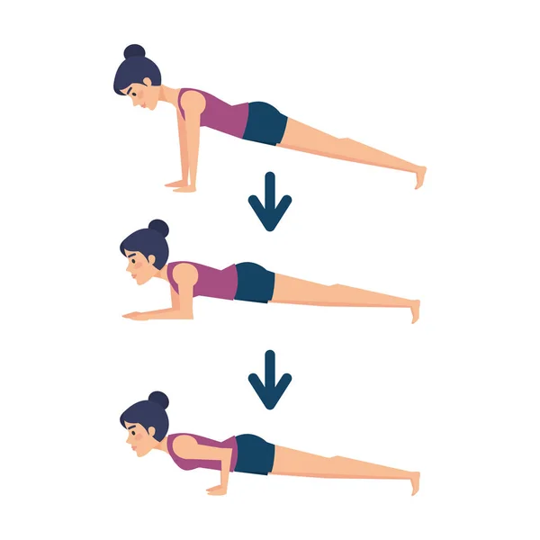 Femme Pratiquant Illustration Vectorielle Position Yoga Design — Image vectorielle