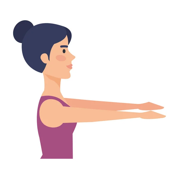 Frau Praktiziert Yoga Positionsvektor Illustration Design — Stockvektor