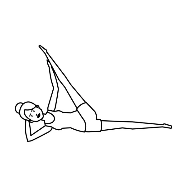 Kvinna Som Tränar Yoga Position Vektor Illustration Design — Stock vektor