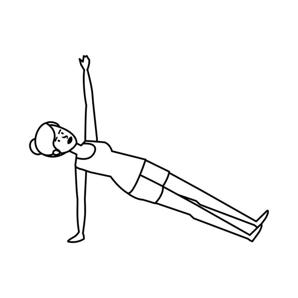Mujer Practicando Yoga Posición Vector Ilustración Diseño — Vector de stock