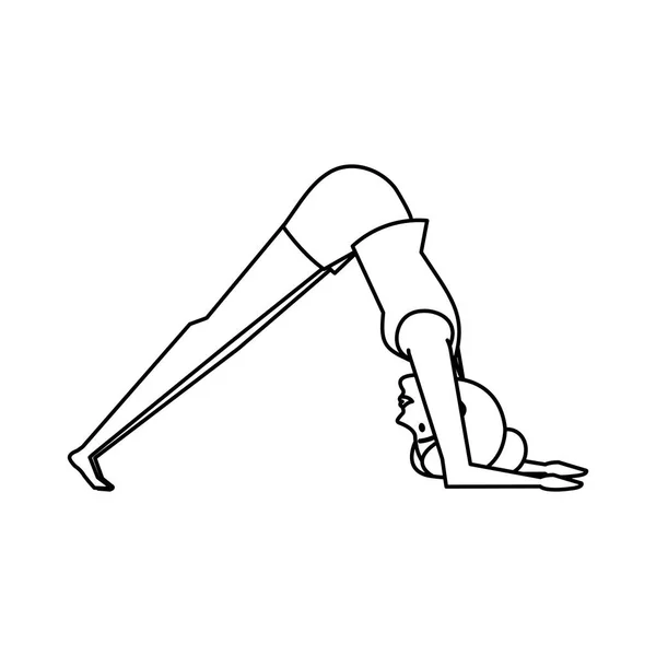 Woman Practicing Yoga Position Vector Illustration Design — Stock Vector