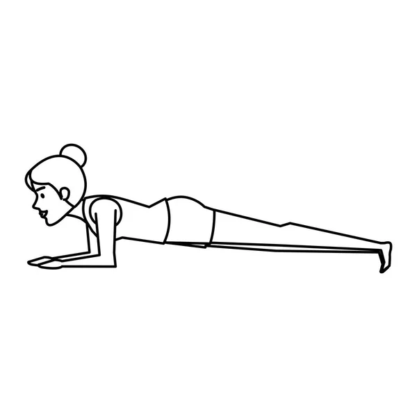 Mujer Practicando Yoga Posición Vector Ilustración Diseño — Vector de stock