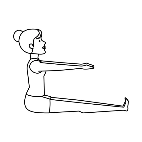 Vrouw Het Beoefenen Van Yoga Positie Vector Illustratie Ontwerp — Stockvector