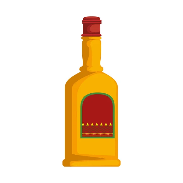 Bottiglia Tequila Isolato Icona Vettore Illustrazione Design — Vettoriale Stock