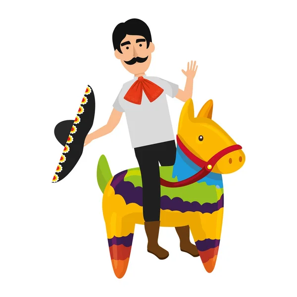 Mariachi Con Diseño Ilustración Vectores Piñata Latina — Archivo Imágenes Vectoriales