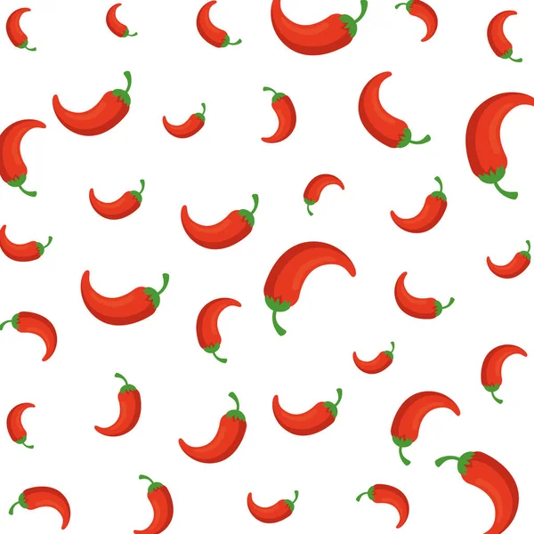 Hete Chilipepers Patroon Vector Illustratie Ontwerp — Stockvector