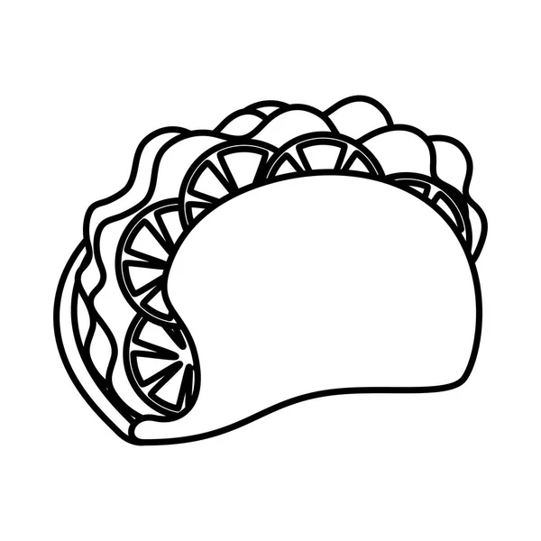 Taco Messicano Cibo Icona Vettore Illustrazione Design — Vettoriale Stock