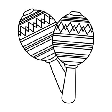 Meksika kültür Marakas simge vektör çizim tasarım