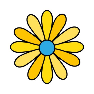 güzel çiçek izole simge vektör çizim tasarım