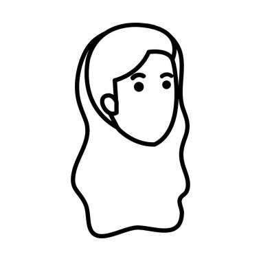 güzel bir kadın baş avatar karakter vektör çizim tasarımı