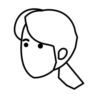 güzel bir kadın baş avatar karakter vektör çizim tasarımı