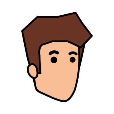 genç adam baş avatar karakter vektör çizim tasarımı