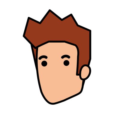 genç adam baş avatar karakter vektör çizim tasarımı