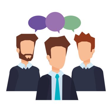 karakter konuşurken zarif işadamları illüstrasyon tasarım vektör