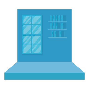 koridor pencere sahne vektör çizim tasarım ile