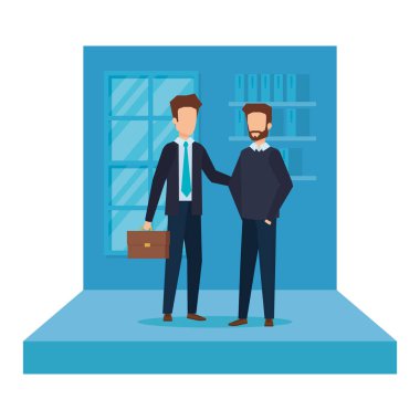 İşyeri vektör çizim tasarım zarif iş adamları