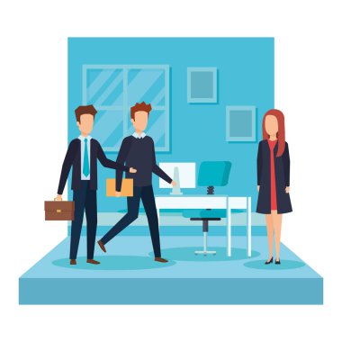 zarif iş adamları iş yeri vektör çizim tasarım