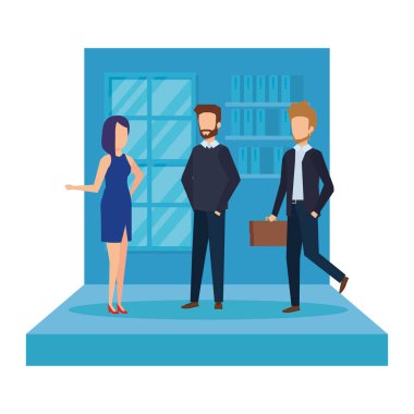 zarif iş adamları iş yeri vektör çizim tasarım