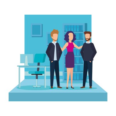 zarif iş adamları iş yeri vektör çizim tasarım