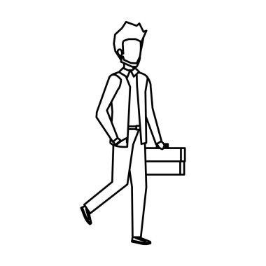 Portföy vektör çizim tasarımı ile şık iş adamı