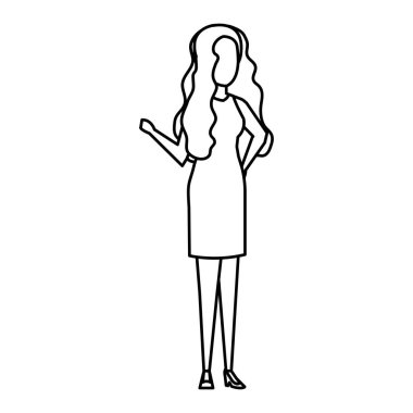 güzel ve genç kadın karakter vektör çizim tasarımı