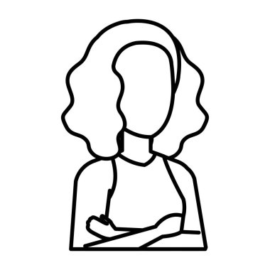 güzel ve genç kadın karakter vektör çizim tasarımı