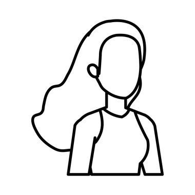 güzel ve genç kadın karakter vektör çizim tasarımı