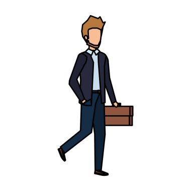 Portföy vektör çizim tasarımı ile şık iş adamı