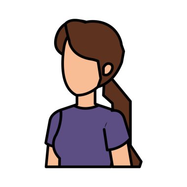 güzel ve genç kadın karakter vektör çizim tasarımı