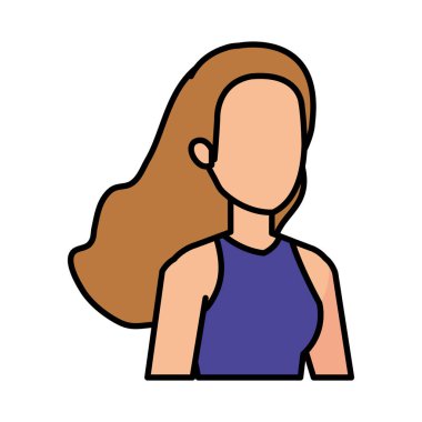 şık iş kadını avatar karakter vektör çizim tasarımı