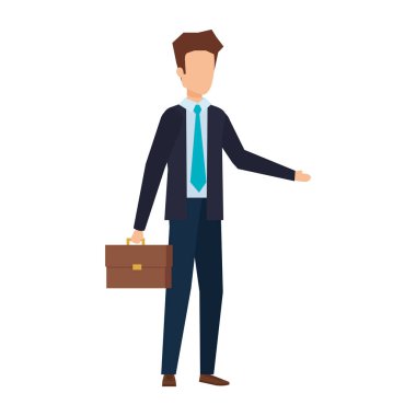 Portföy vektör çizim tasarımı ile şık iş adamı