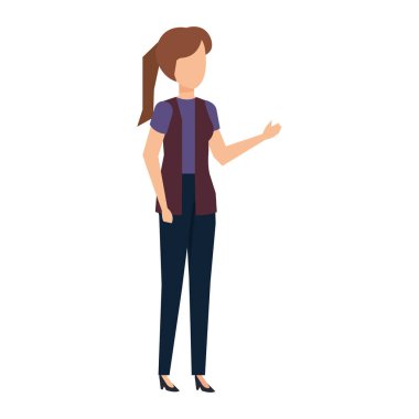 şık iş kadını avatar karakter vektör çizim tasarımı
