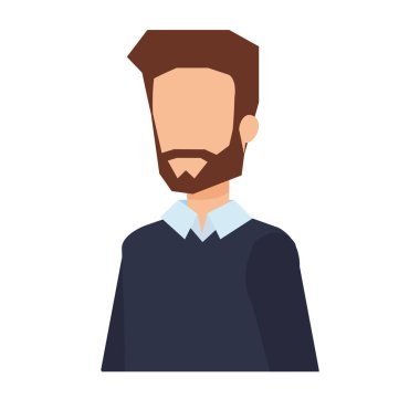 sakal vektör çizim tasarım ile genç ve rahat bir adam