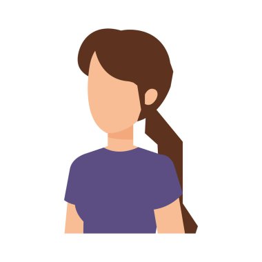 güzel ve genç kadın karakter vektör çizim tasarımı