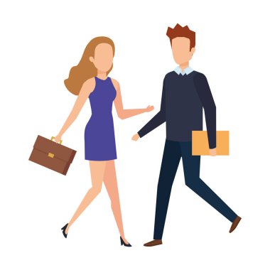 zarif iş çift avatarlar karakterleri çizimde tasarım vektör