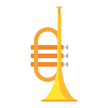 Trompet müzikal izole simge vektör çizim tasarım