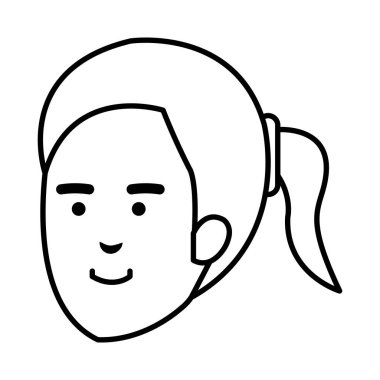 güzel bir kadın baş avatar karakter vektör çizim tasarımı