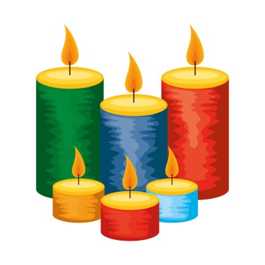 Aromaterapi mum simgeler vektör çizim tasarım ayarla.