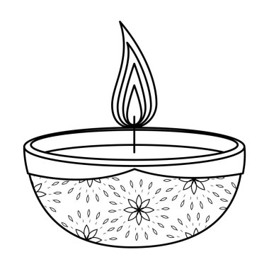 Aromaterapi mum simge vektör illüstrasyon izole