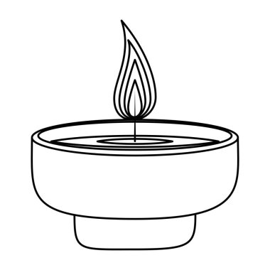 Aromaterapi mum simge vektör illüstrasyon izole