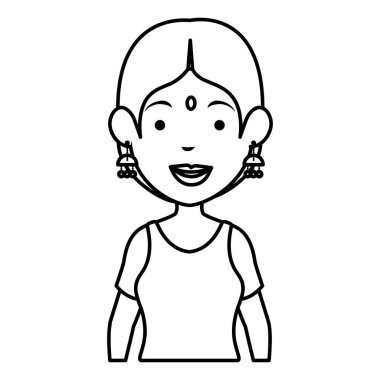 Hindu kadın avatar karakter vektör çizim tasarımı