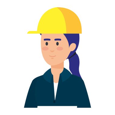 kadın makinist işçisi kask vektör çizim tasarım ile