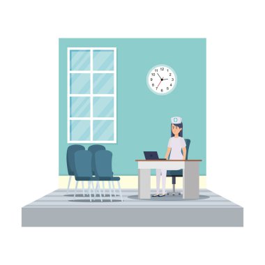 Oda vektör çizim tasarım danışmanlık içinde güzel hemşire